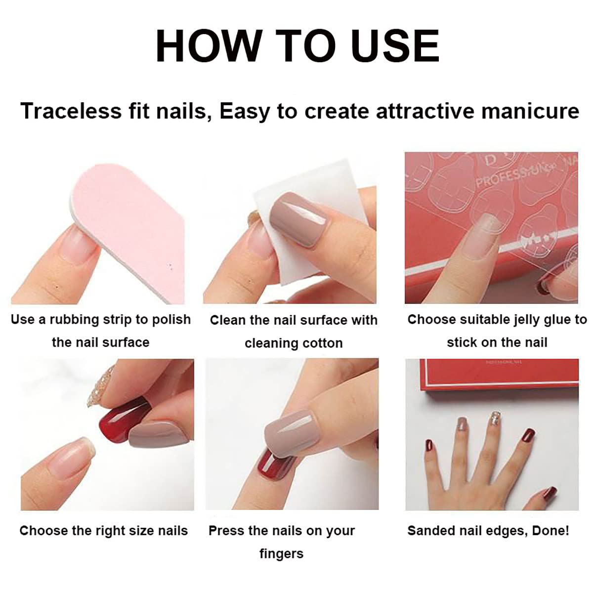 24Pcs Press On Nails Tips