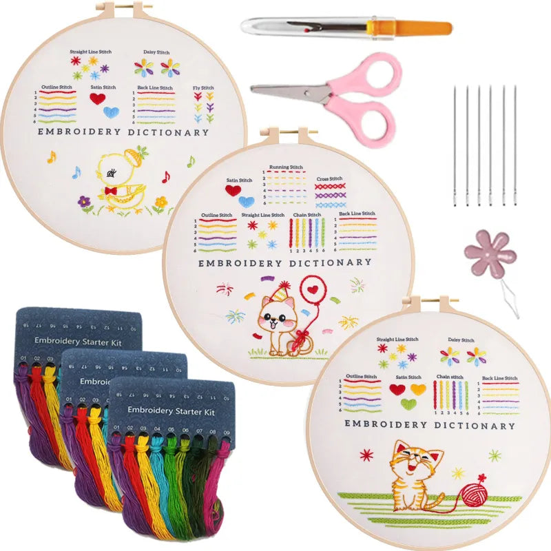 Embroidery Stitches Practice Kit (3 pcs)