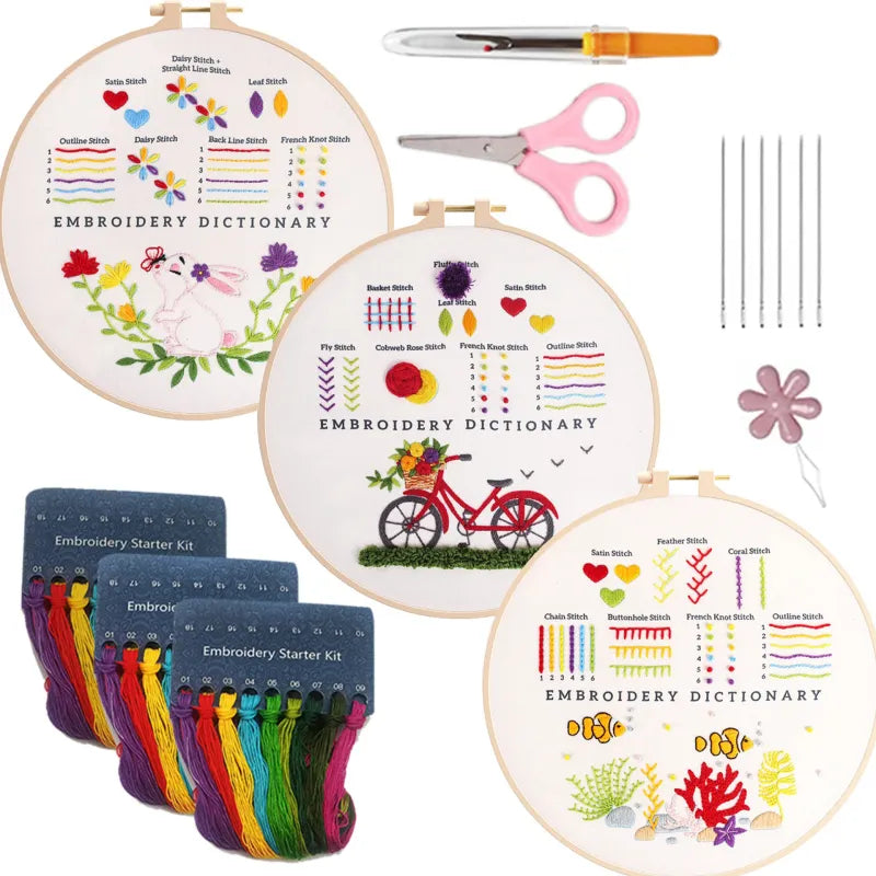 Embroidery Stitches Practice Kit (3 pcs)