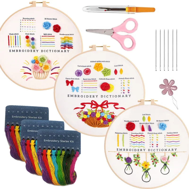 Embroidery Stitches Practice Kit (3 pcs)