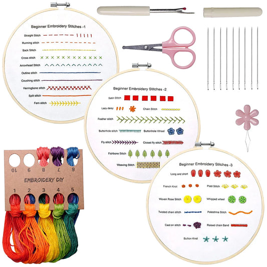 Embroidery Stitches Practice Kit (3 pcs)