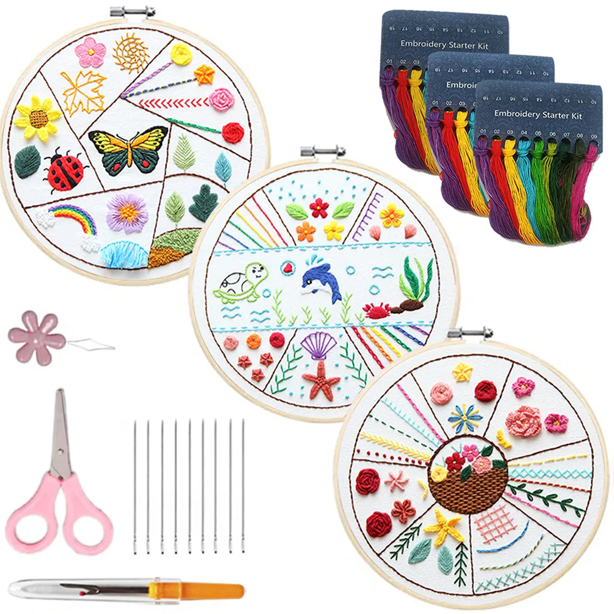 Embroidery Stitches Practice Kit (3 pcs)