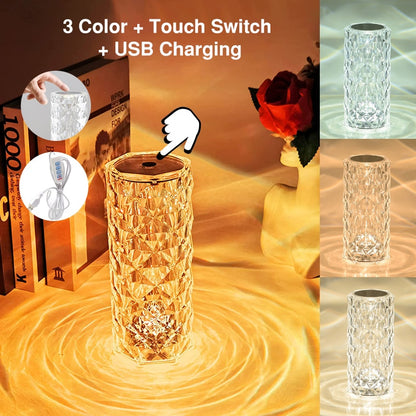Olqea™ Touching Control Rose Crystal Lamp